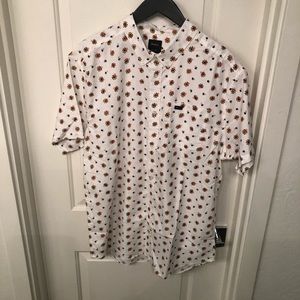 Mens RVCA button down shirt sleeve shirt in XL